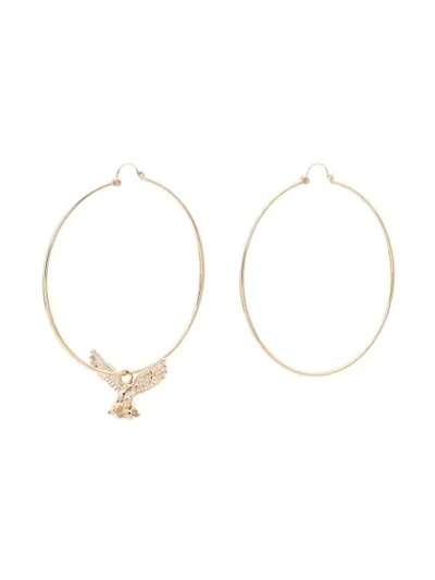 Shop Anton Heunis Eagle Hoop Earrings In Gold