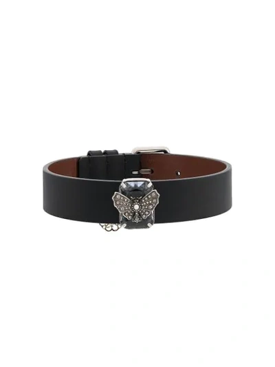 Shop Alexander Mcqueen Butterfly Choker In Black