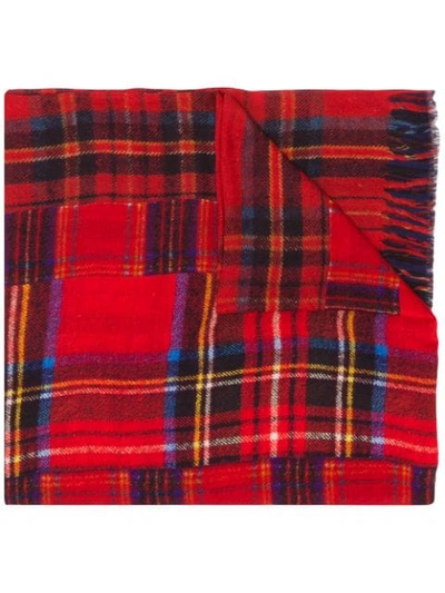 PIERRE-LOUIS MASCIA TARTAN PRINT SCARF - 红色