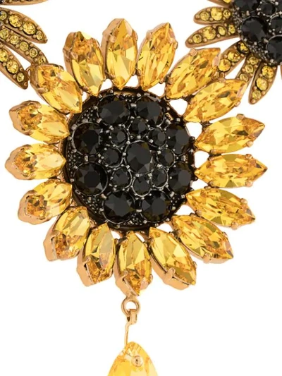 Shop Dolce & Gabbana Large Sunflowers Necklace In Yellow