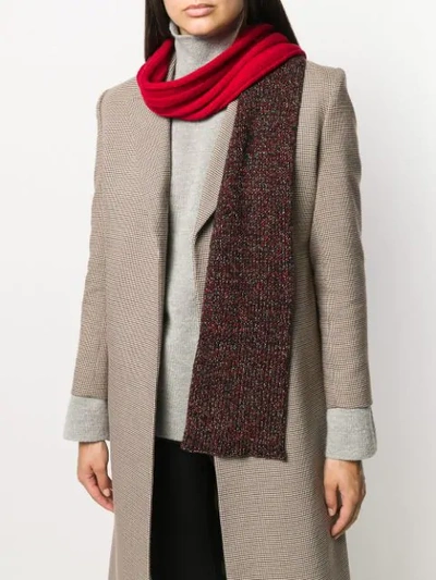 Shop Plan C Ribbed Scarf In Red