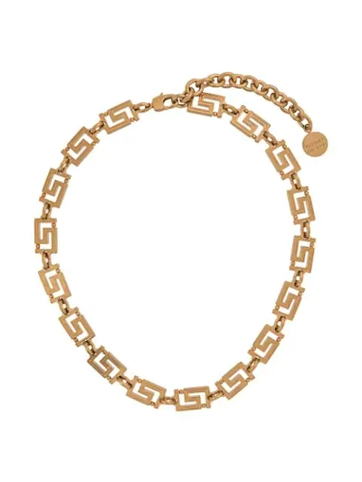 Shop Versace Grecamania Necklace In Gold