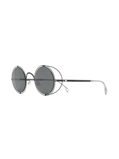 Shop Mykita X Maison Margiela Round Tinted Sunglasses In Black