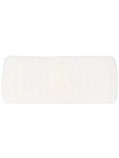 Shop Moncler Rib-knit Head Band In White
