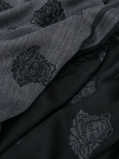 Shop Versace Medusa Print Scarf - Black