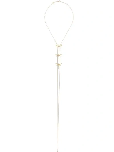 Shop Anapsara 18kt Yellow Gold Dragonfly Lariat Necklace