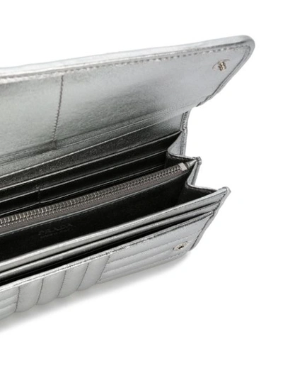 Shop Prada Quilted Continental Wallet - Metallic