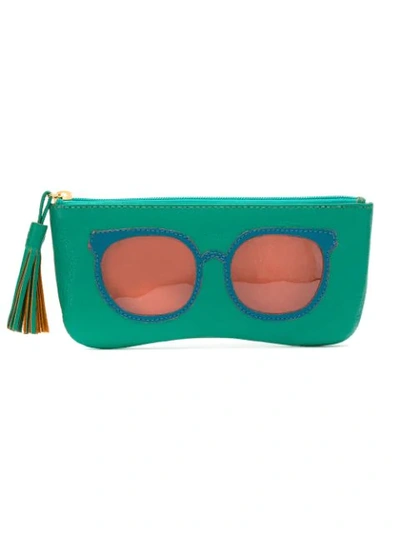 Shop Sarah Chofakian Leather Sunglasses Case - Green