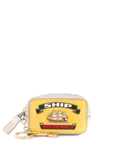 Shop Anya Hindmarch Coin-purse Keyring In White