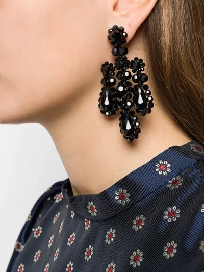 Shop Simone Rocha Statement Drop Earrings In Jet