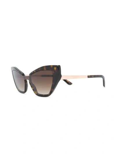 Shop Dolce & Gabbana Oversized Cat-eye Shaped Sunglasses In Brown