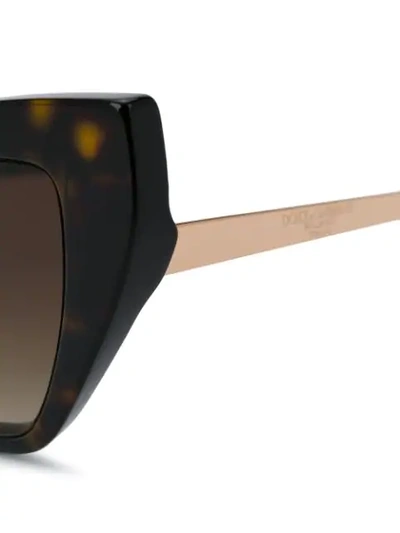 Shop Dolce & Gabbana Oversized Cat-eye Shaped Sunglasses In Brown
