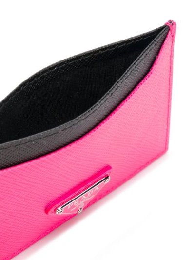 Shop Prada Saffiano Card Holder - Pink