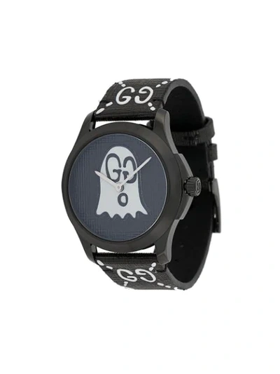 Shop Gucci Ghost G-timeless Watch In Black