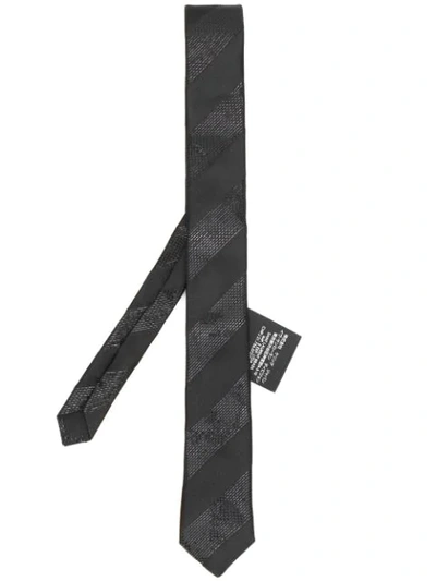 Shop Saint Laurent Striped Patterned Tie In Black