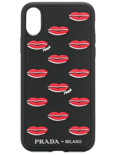 PRADA LIP MOTIF IPHONE X COVER - 黑色