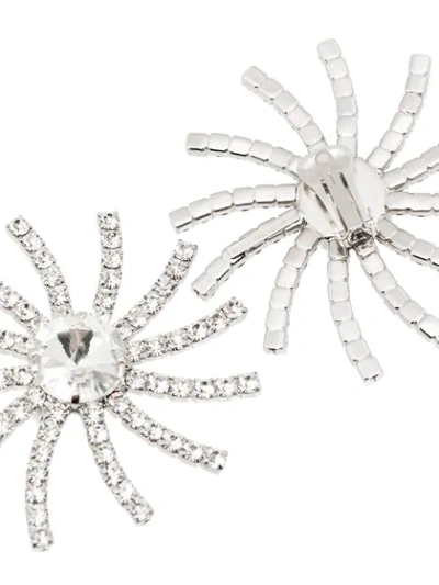 Shop Alessandra Rich Crystal Star Clip-on Earrings In Silver