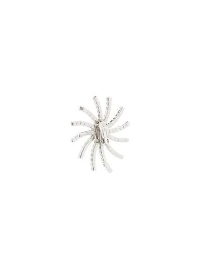 Shop Alessandra Rich Crystal Star Clip-on Earrings In Silver