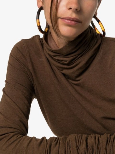 Shop Dinosaur Designs Tortoiseshell-effect Hoop Earrings In Brown