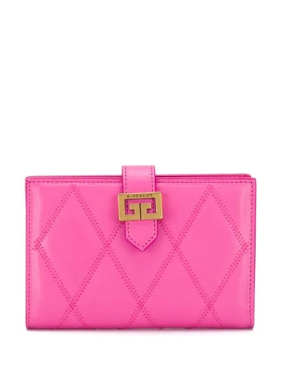 Shop Givenchy Gv3 Quilted Wallet In Pink