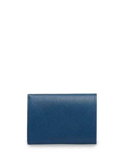 Shop Prada Logo-plaque Envelope Wallet In Blue
