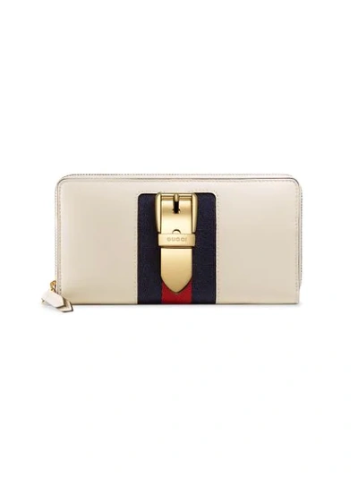 Shop Gucci Sylvie Leather Zip Around Wallet