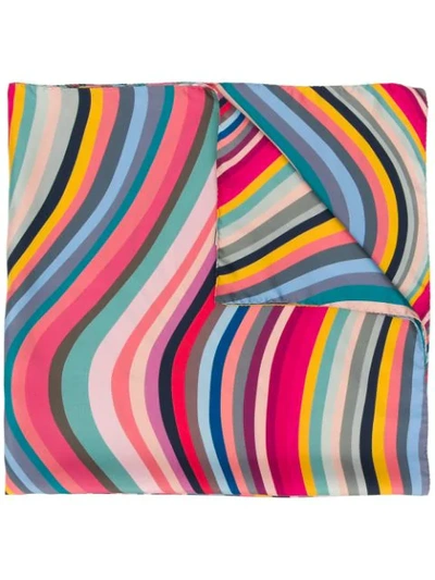Shop Paul Smith Double-sided Swirl Scarf In Pink