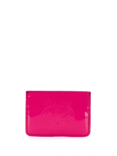 Shop Kenzo Logo Embossed Card Holder In Pink