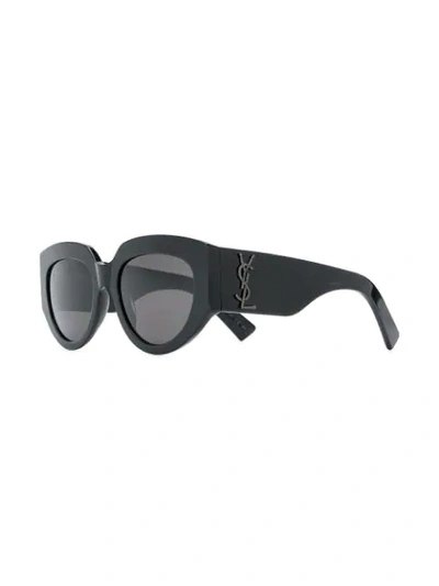 Shop Saint Laurent Thick Framed Sunglasses