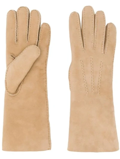 Shop Escada Smooth Finish Gloves In A298 Caramel