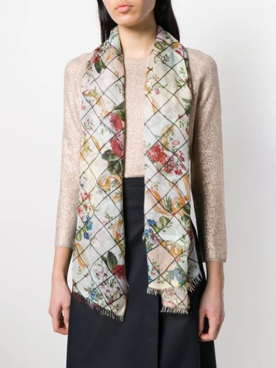 Shop Faliero Sarti Tile Print Scaf In Neutrals