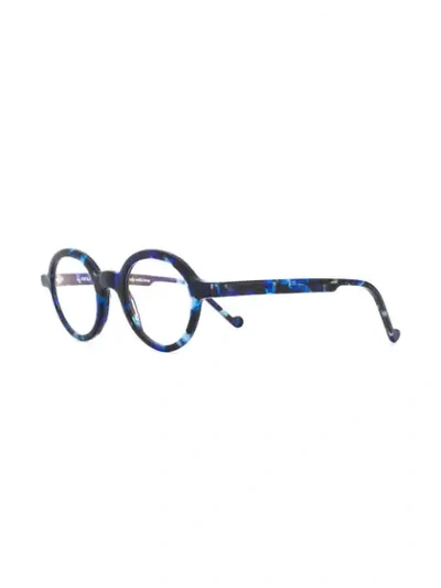 Shop Res Rei Patterned Round Glasses - Blue