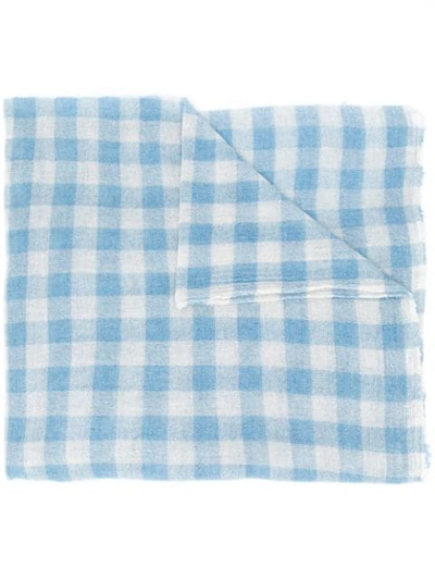 Shop Apuntob Gingham Scarf In White