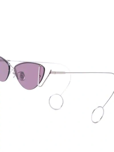 Shop Justine Clenquet Laurie Cat Eye Sunglasses In Palladium/purple