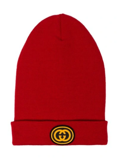 Shop Gucci Ny Yankees Beanie In Red