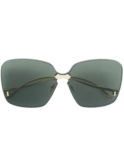 Shop Gucci Eyewear Oversized Sunglasses - Green