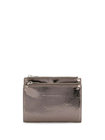 Shop Mm6 Maison Margiela Reversed Logo Bi-fold Wallet In Metallic