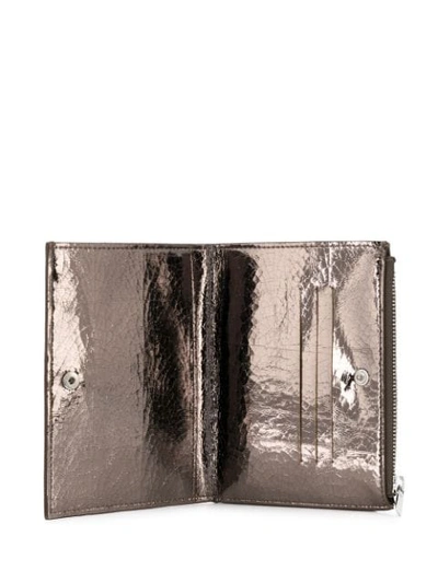 Shop Mm6 Maison Margiela Reversed Logo Bi-fold Wallet In Metallic