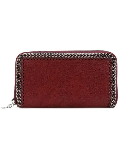 Shop Stella Mccartney Falabella Zip Around Continental Wallet In Red