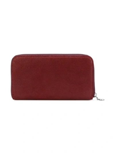 Shop Stella Mccartney Falabella Zip Around Continental Wallet In Red