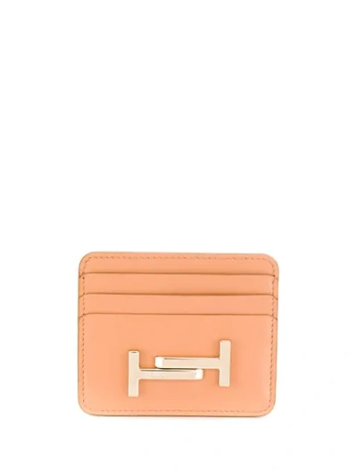 Shop Tod's Logo Stamped Cardholder In Neutrals