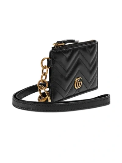 Shop Gucci Gg Marmont Card Holder In Black