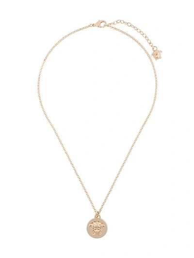 Shop Versace Medusa Pendant Necklace In Metallic