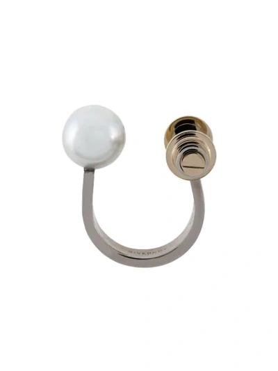 Shop Givenchy Obsedia Faux Pearl Ring In Grey