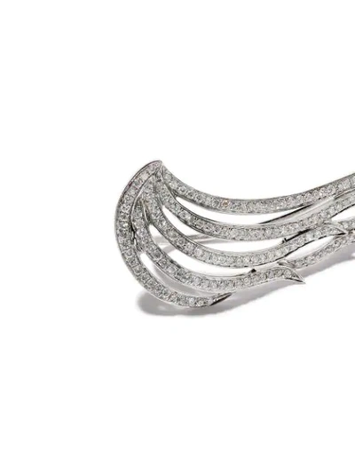 Shop As29 18kt White Gold Ocean Diamond Ear Cuffs In Silver