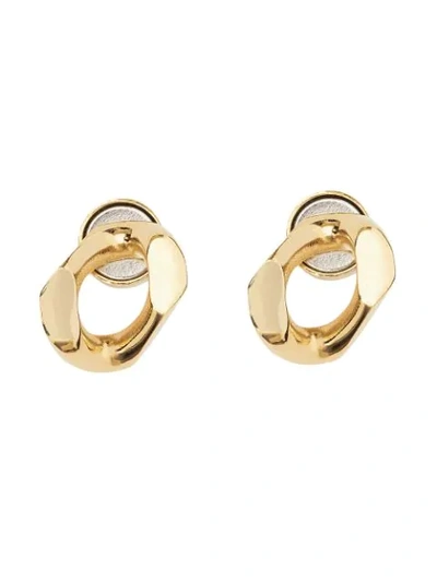 Shop Burberry Small Chain-link Earrings In Gold