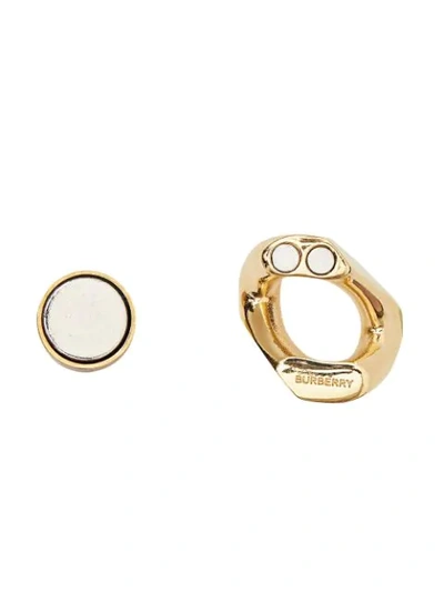 Shop Burberry Small Chain-link Earrings In Gold