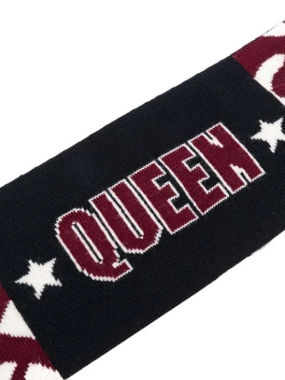 Shop Dolce & Gabbana "queen" Logo Print Hairband In Black