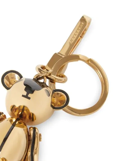 Shop Burberry Gold-plated Thomas Bear Charm In Black / Light Gold