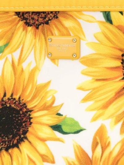 Shop Dolce & Gabbana Flat Sunflower Wallet In White